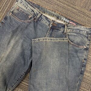 IZOD‎ Straight Fit Jeans Mens 36x32 Blue Excellent Comfort Stretch Denim